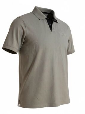 Van Heusen Light Gray Polo Shirt with Black Accents